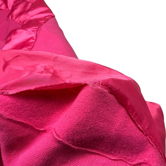 Vintage Fairbault woolen mills mid century 100% wool pink blanket 76 x 84 - Picture 4 of 4